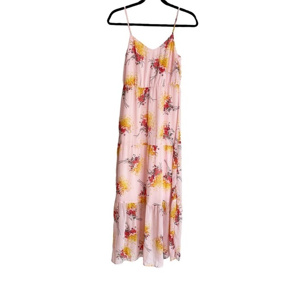 J. Crew Pink Sunburst Mercantile Tiered Bouquet Floral Maxi Short Casual Dress 2 - Picture 9 of 15